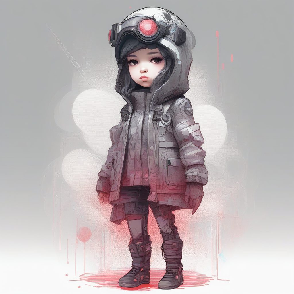 海藻朋克:梦幻深海Q版女孩,光影错位的全身插画 3 海藻朋克:梦幻深海Q版女孩,光影错位的全身插画