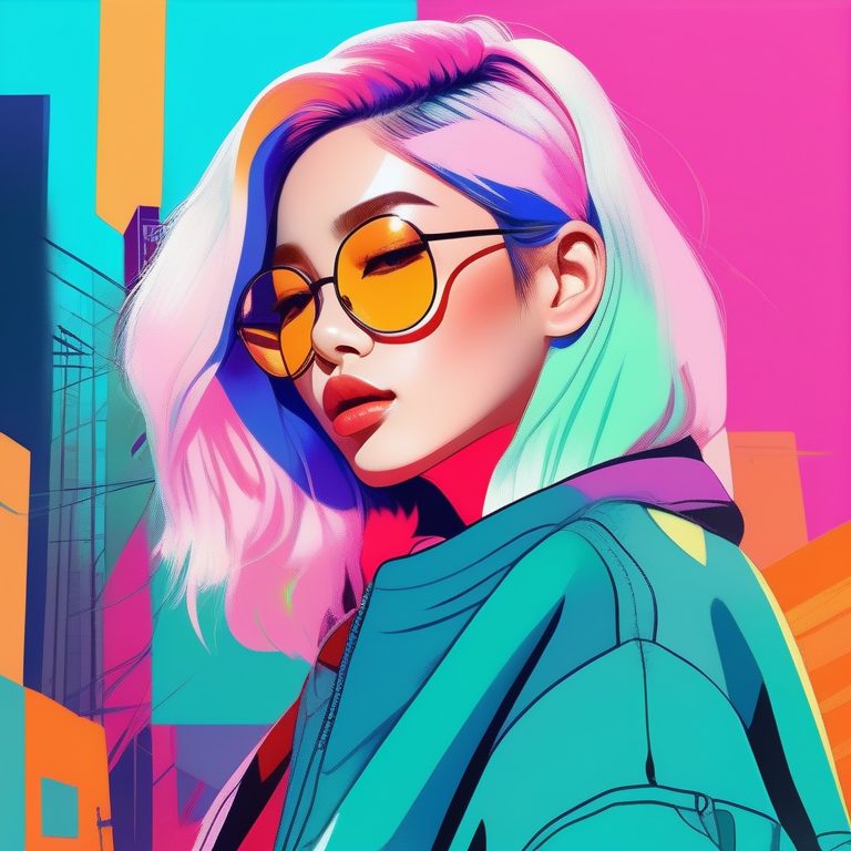 韩风流行数字插画少女