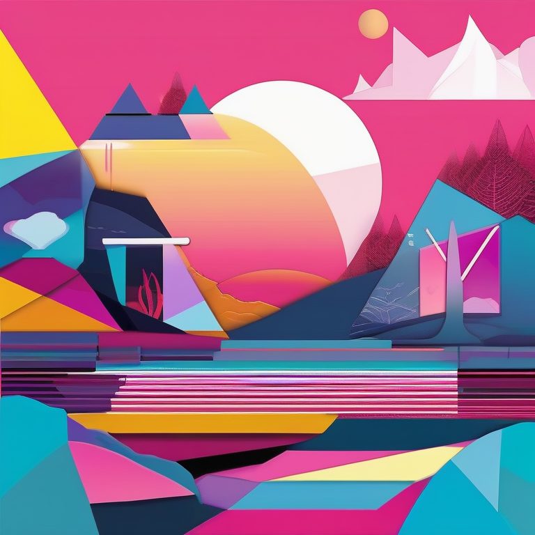 韩式波普艺术抽象几何风景