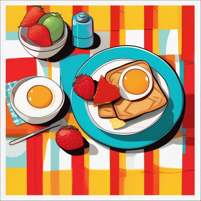 韩式波普艺术早餐静物画