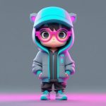 hei ke yan jing q ban jue se gao guang xian zhui zong de sai bo feng 3d mo xing