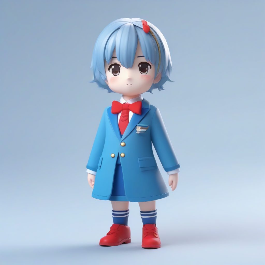 蝴蝶结焦点JK Q版：精致领结特写，8k高光影全身渲染