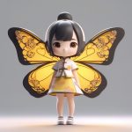 蝴蝶纹样旗袍Q版:张开双臂自由飞翔姿态 2 hu die wen yang qi pao q ban zhang kai shuang bi zi you fei xiang zi tai