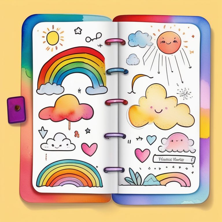 欢快插画儿童彩虹日记页