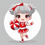 活力四射Q版啦啦队女孩:儿童书籍插画风格、全身站立动态图AI 6 huo li si she q ban la la dui nyu hai er tong shu ji cha hua feng ge quan shen zhan li dong tai tu