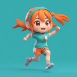 huo li yun dong feng q ban pao bu nyu hai 3d mo xing nian tu mang he she ji