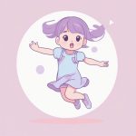 活泼跳跃Q版:粉彩混色,夸张动作,纯净背景全身渲染提示词 6 huo po tiao yue q ban fen cai hun se kua zhang dong zuo chun jing bei jing quan shen xuan ran ti