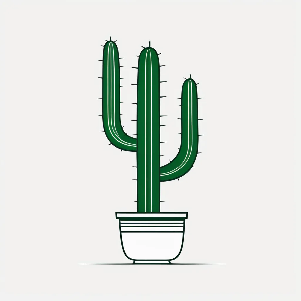 极简主义平面设计-单个仙人掌