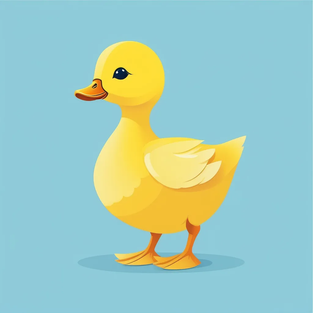 极简主义-黄色鸭子插画