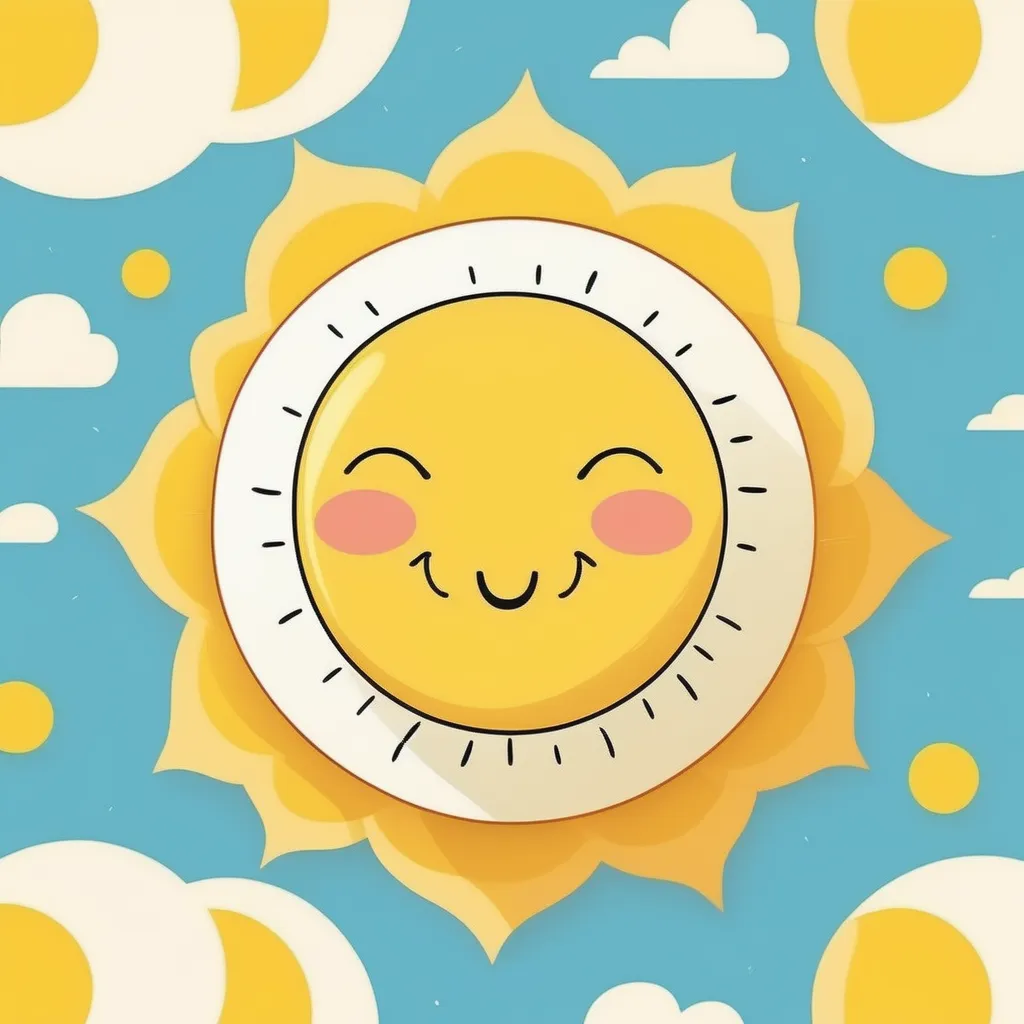 流行扁平化极简-微笑太阳