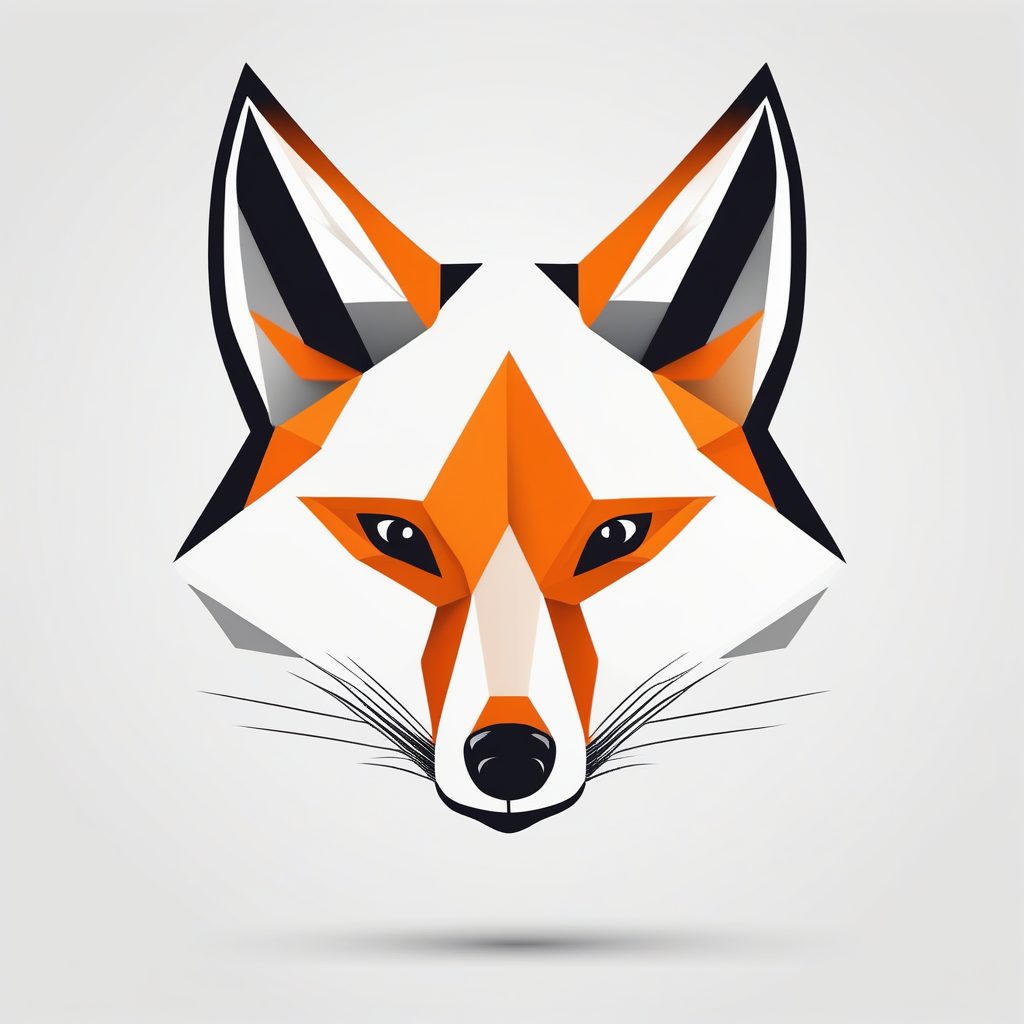 几何抽象狐狸肖像：简约矢量动物标志设计