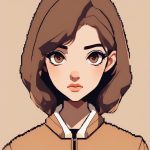 几何像素感少女:极简粗线条与块状阴影的动漫人像 6 ji he xiang su gan shao nyu ji jian cu xian tiao yu kuai zhuang yin ying de dong man ren xiang