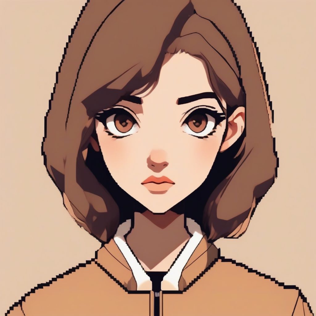 几何像素感少女:极简粗线条与块状阴影的动漫人像 39 几何像素感少女:极简粗线条与块状阴影的动漫人像