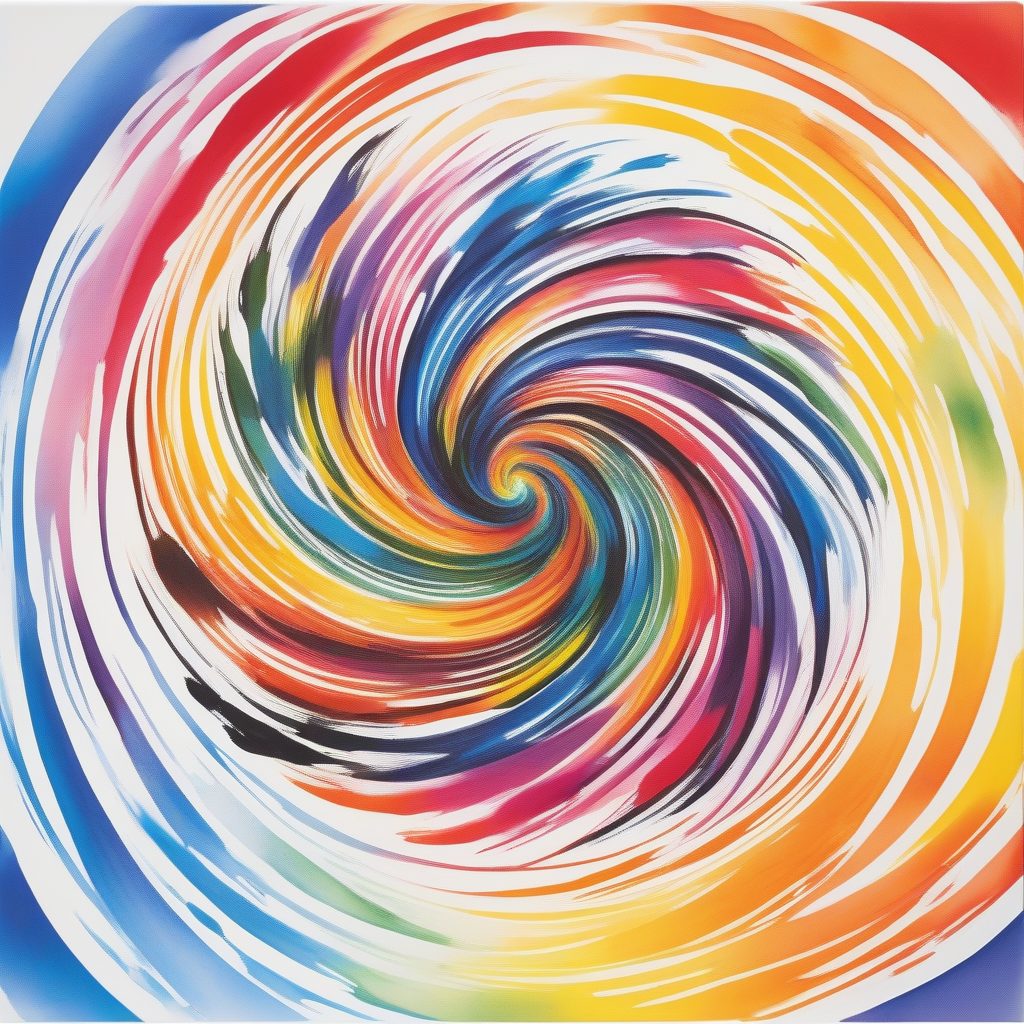 几何旋涡：彩色爆炸与黑墨线条的能量场
