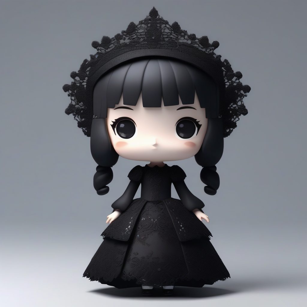 极简暗黑系【婚纱Q版少女】3D渲染秘籍:Pop Mart盲盒手办全身站立提示词 1 极简暗黑系【婚纱Q版少女】3D渲染秘籍:Pop Mart盲盒手办全身站立提示词