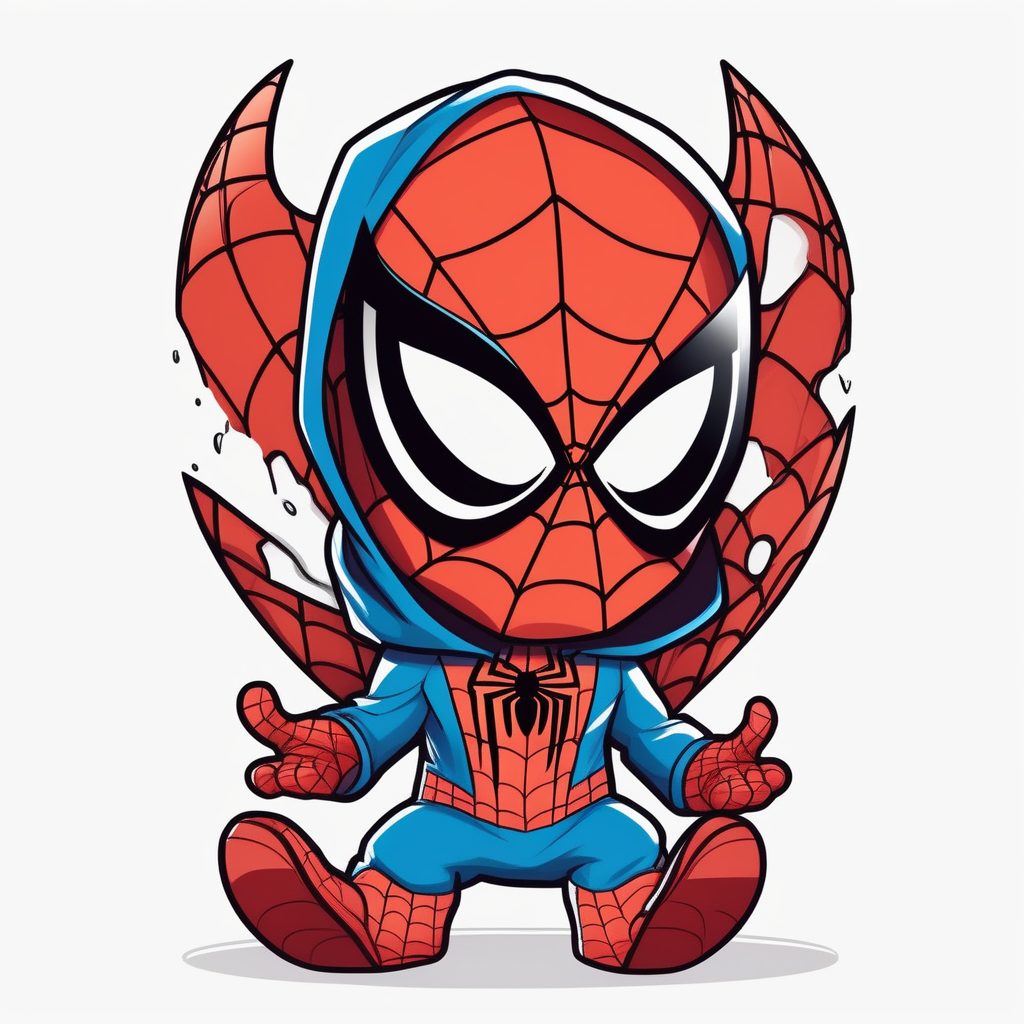 极简白底Q版可爱迈尔斯蜘蛛侠动漫