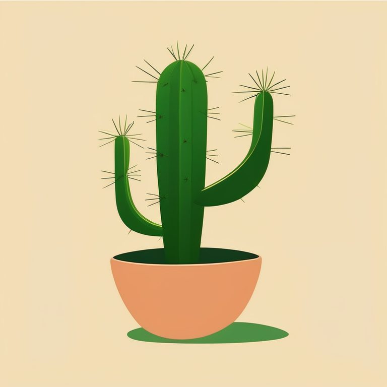 极简北欧概念风一棵仙人掌