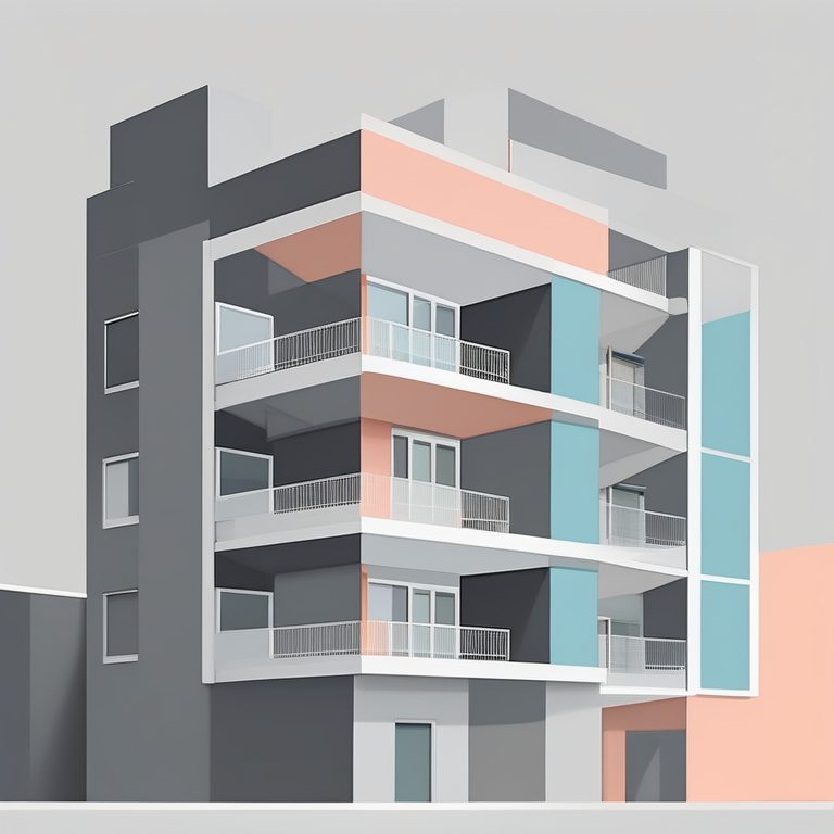 极简扁平风+建筑:现代高层公寓