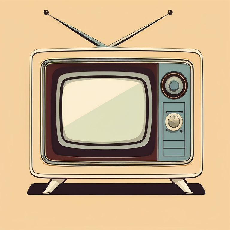 极简扁平+复古动画风:怀旧电视机
