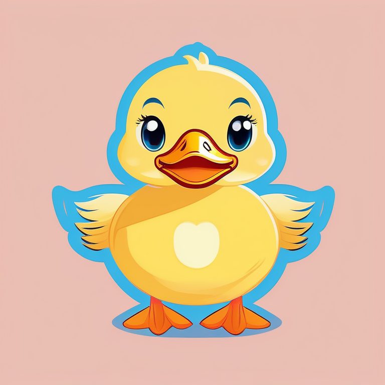 极简扁平+卡哇伊动漫:黄鸭宝宝