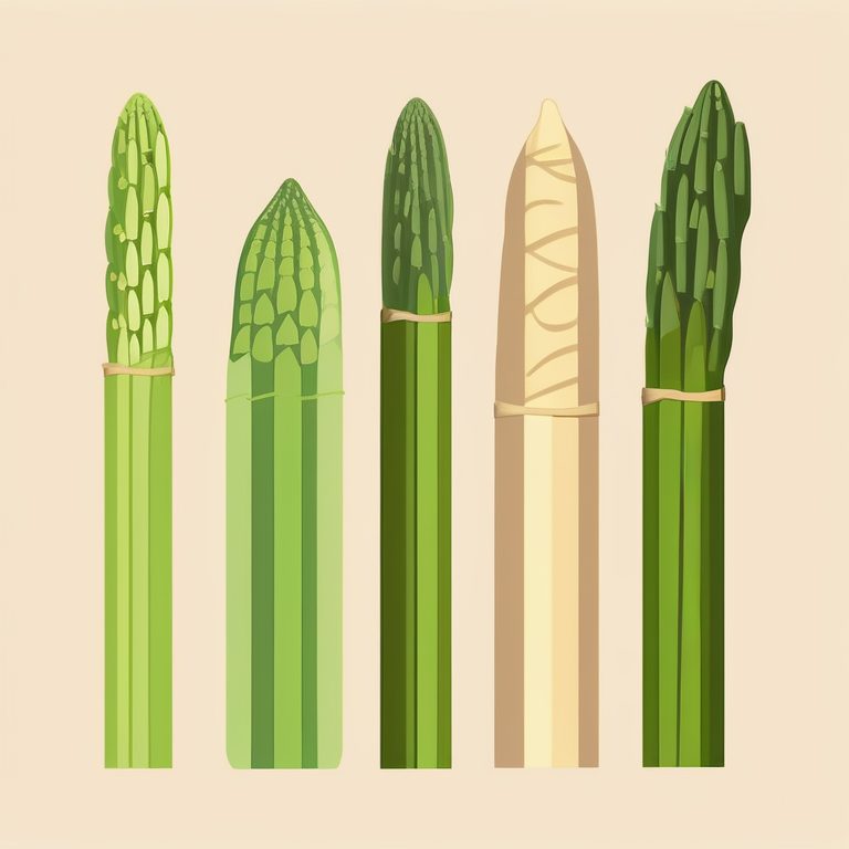 极简扁平+蔬菜图鉴:绿色芦笋