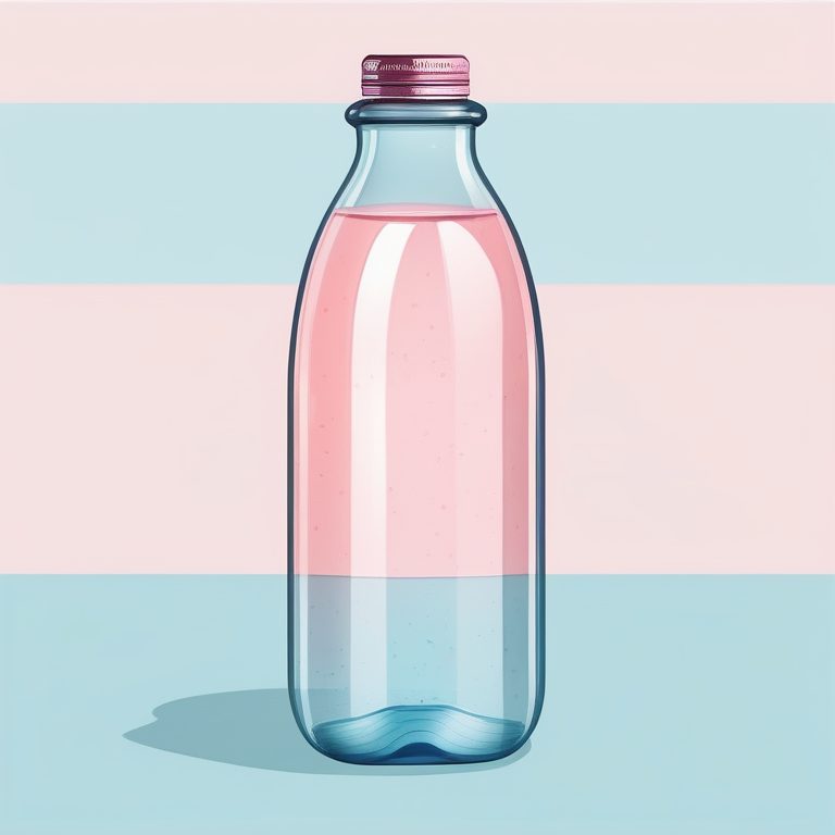 极简扁平+水彩流彩:透明水瓶