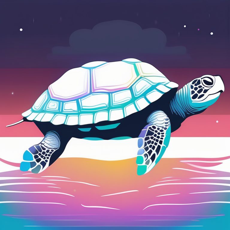 极简扁平+童趣涂鸦:彩虹乌龟