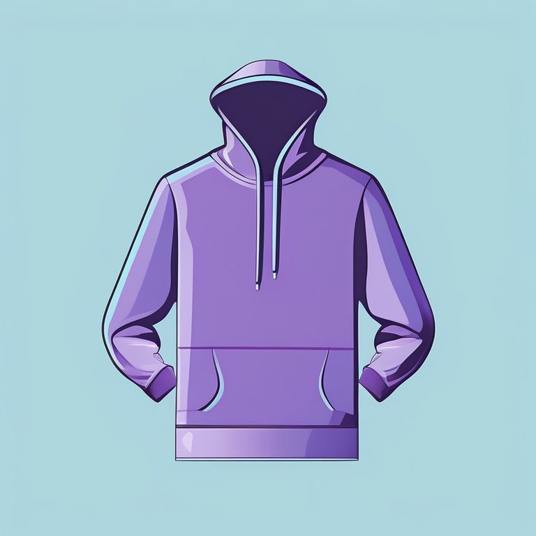 极简扁平+未来科幻服饰:紫色卫衣