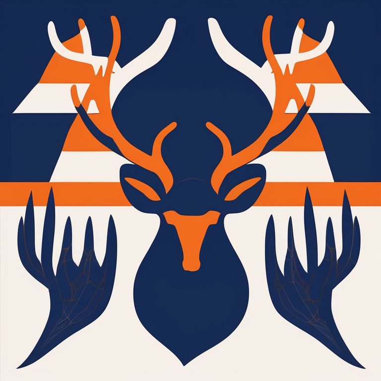 极简扁平+艺术海报:橙色鹿角