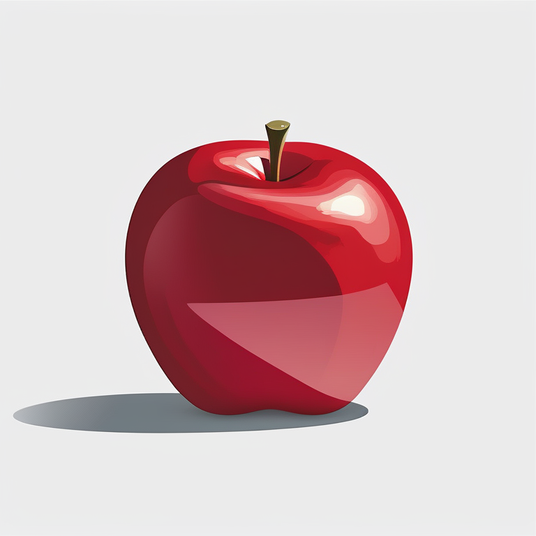 极简扁平油画风格 | 一颗红苹果