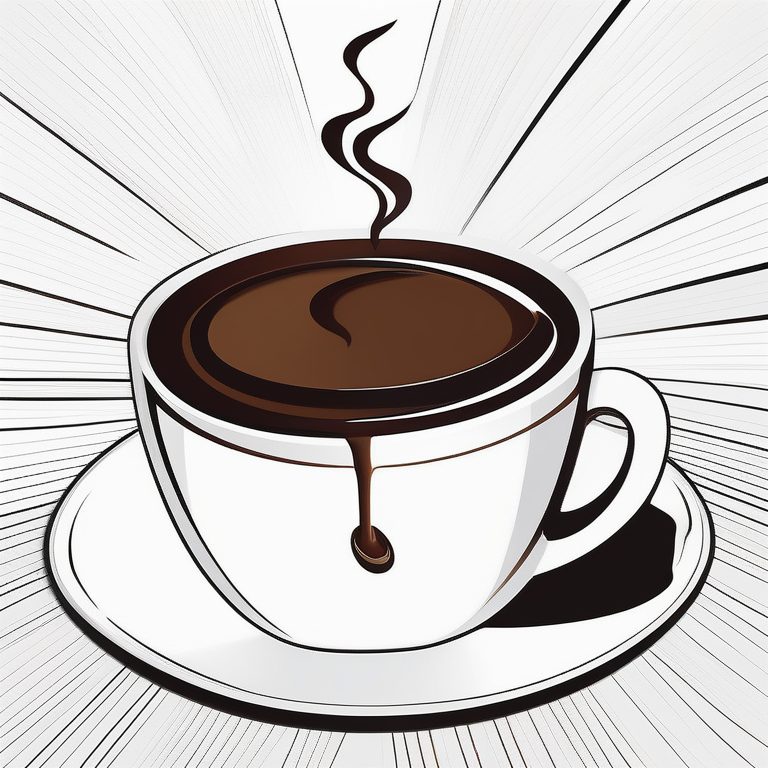 极简波普线条艺术风格的一个咖啡杯