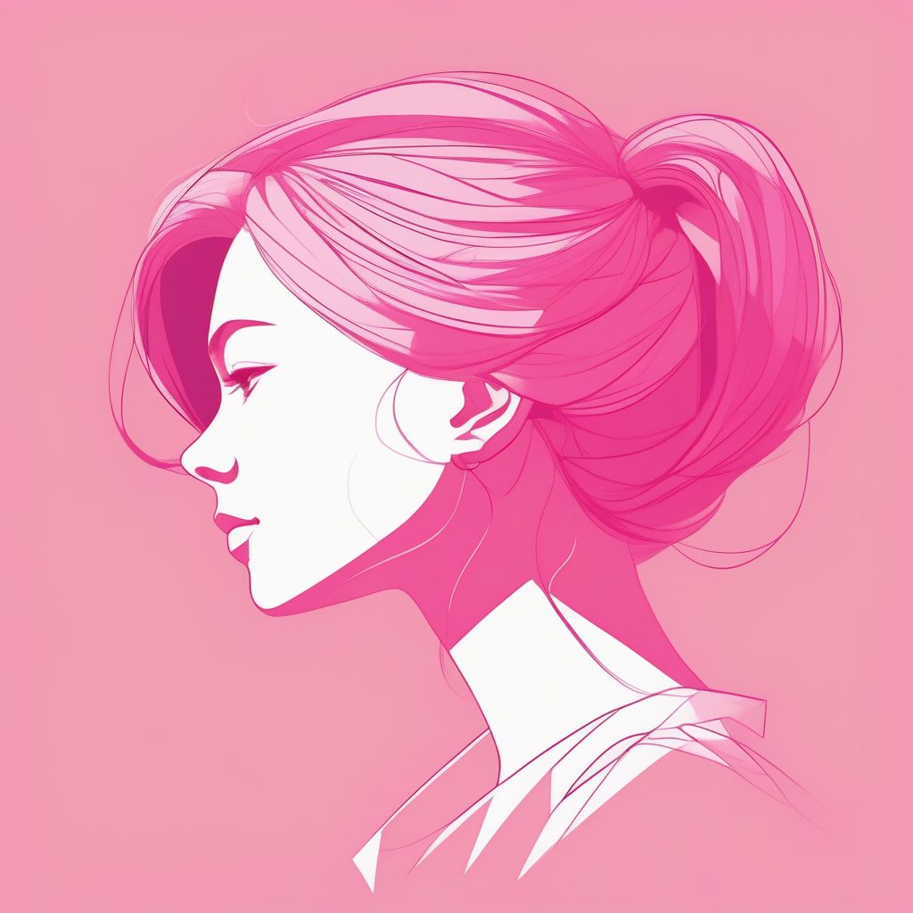 极简侧颜：线条艺术下的二次元沉思剪影