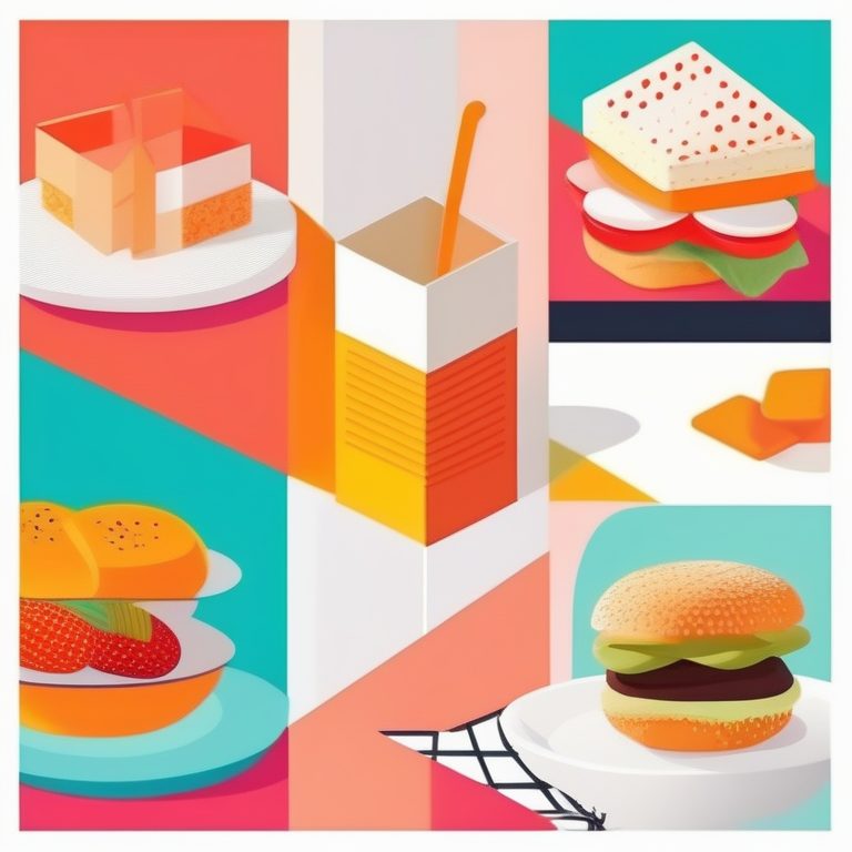 极简插画城市食品海报