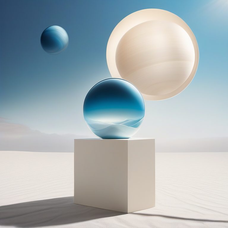 极简超现实时尚梦境大片风格 纯色背景 一颗偏蓝星球