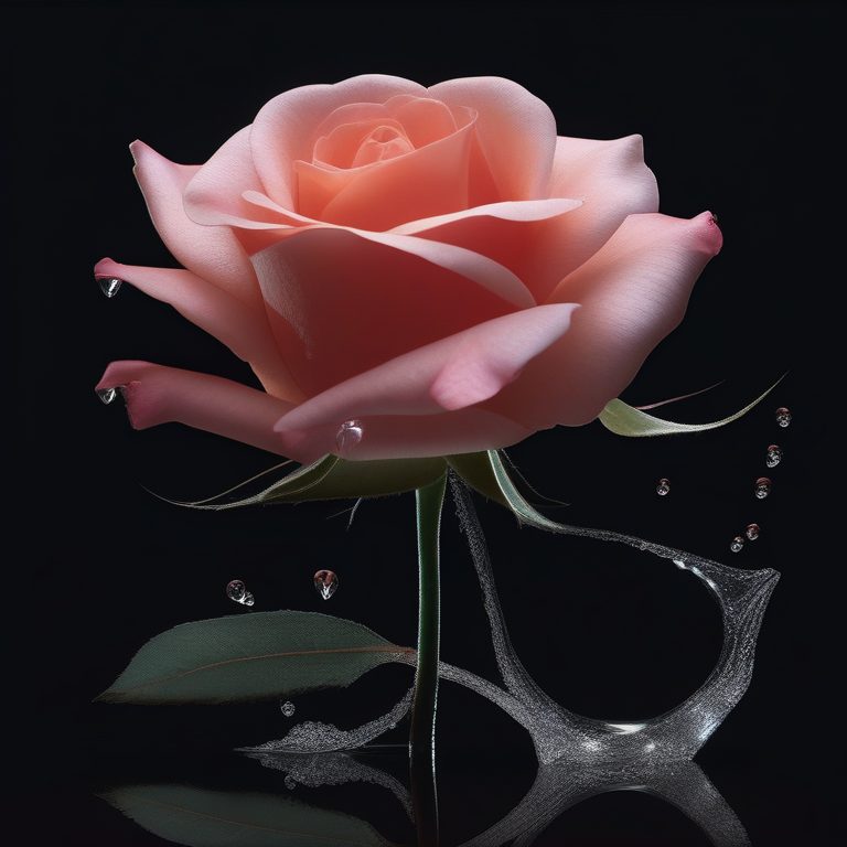 极简超现实时尚梦境大片风格 干净背景 一朵漂浮玫瑰