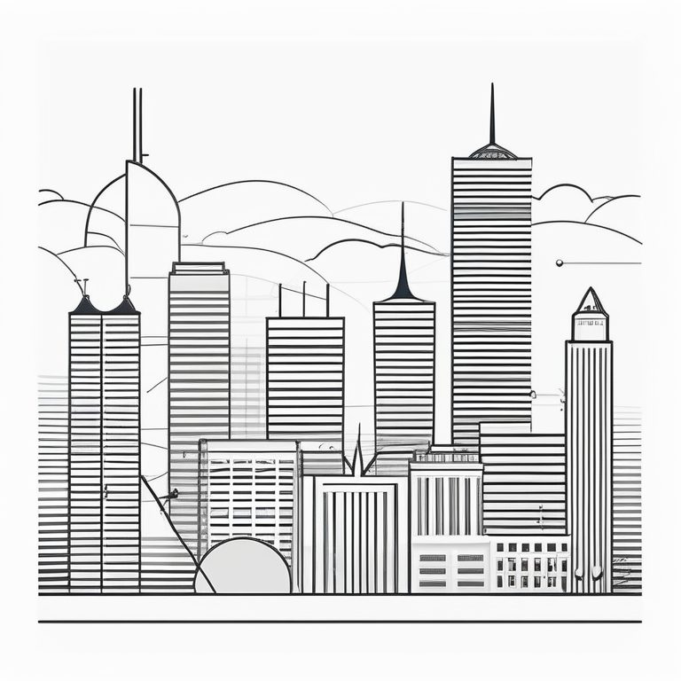 极简城市线条艺术海报