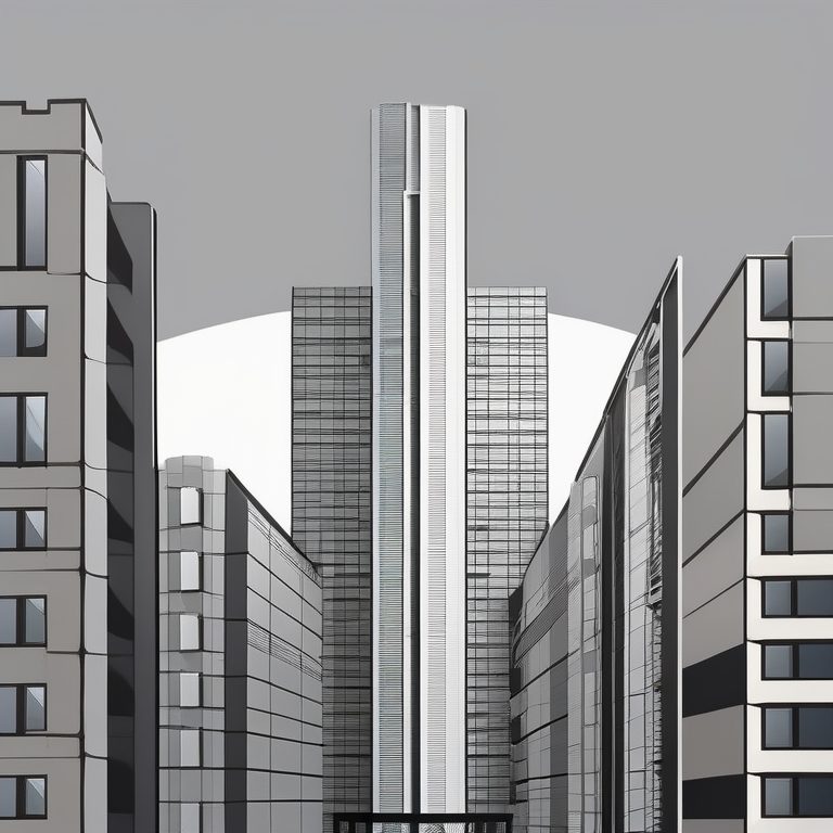 极简城市主义风格高楼建筑海报设计