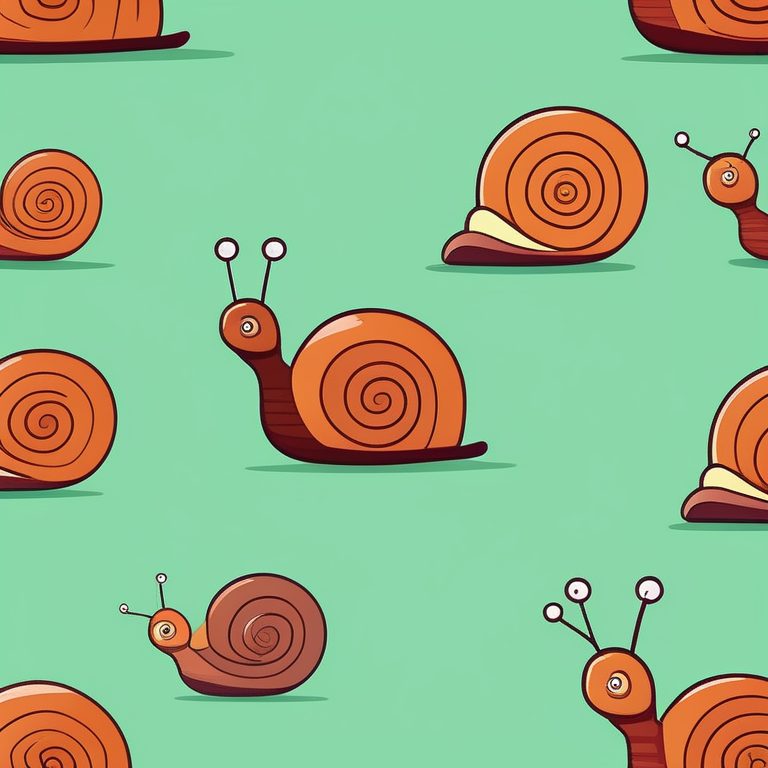 极简创意一只蜗牛平面插画