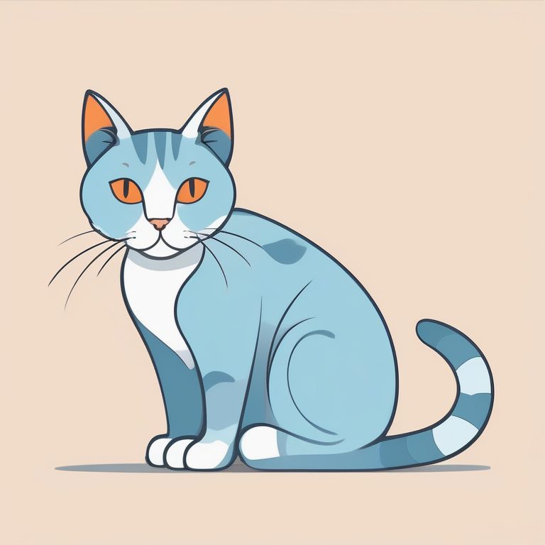 极简动漫风格的小猫肖像