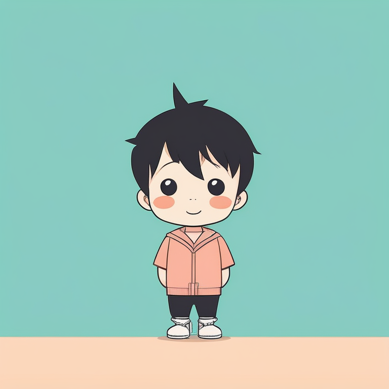 极简动漫风格卡哇伊Q版男孩表情包