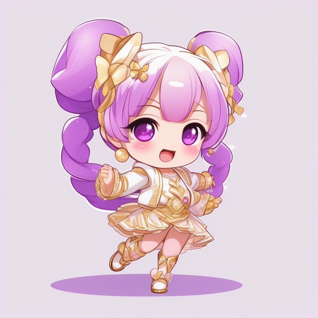 极简动漫风Q版流行偶像少女AI绘画咒语:粉色双马尾与舞台服装 7 极简动漫风Q版流行偶像少女AI绘画咒语:粉色双马尾与舞台服装