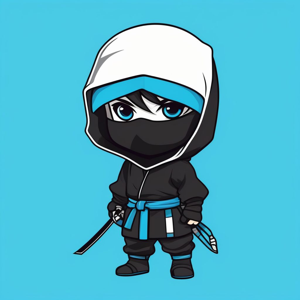 极简动漫风Q版忍者男孩全身插画AI绘图关键词分享