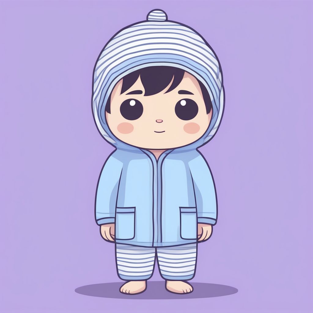 极简动漫风Q版睡帽男孩