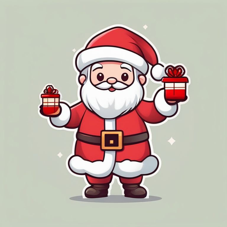 极简动漫卡哇伊Q版红衣圣诞老人