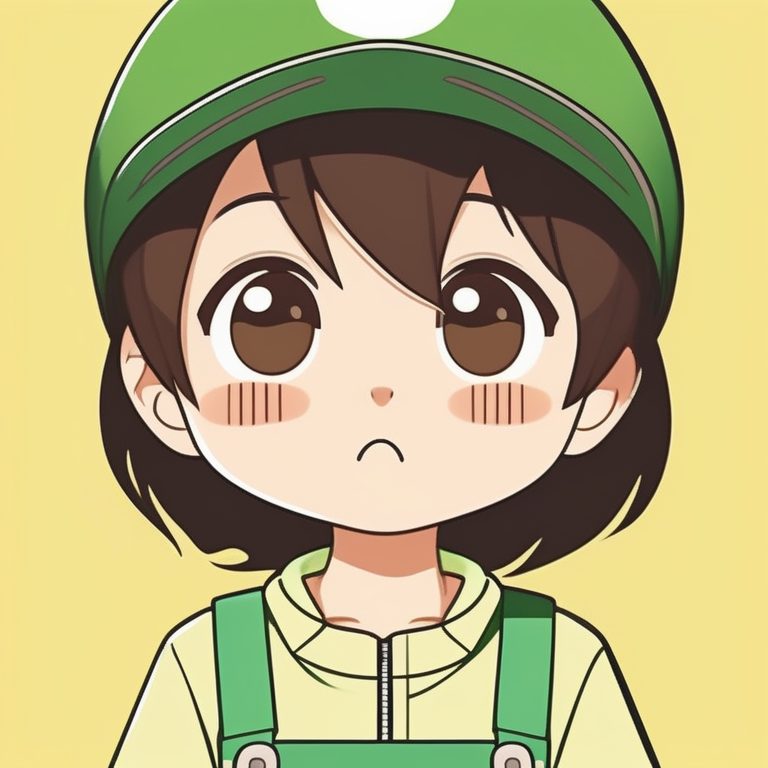 极简动漫卡哇伊Q版男孩绿色背带裤