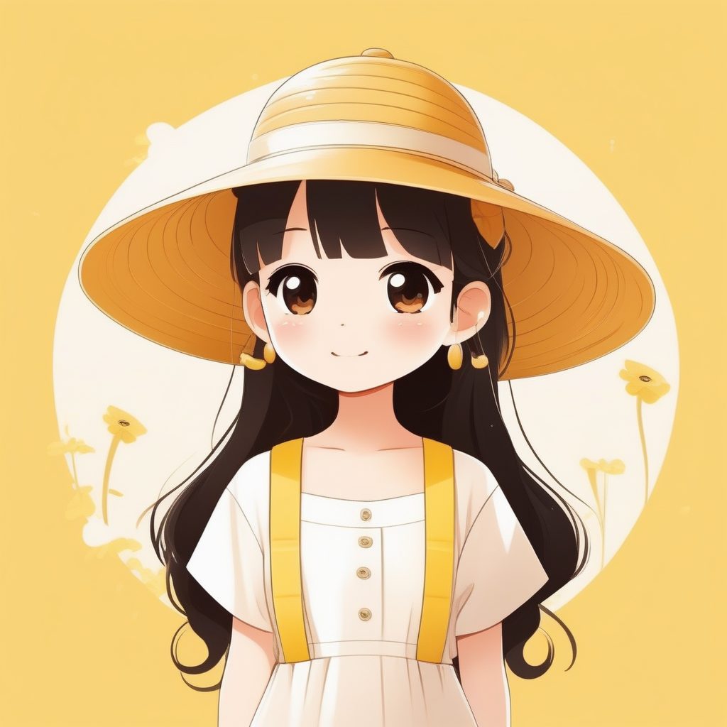极简动漫Q版草帽少女
