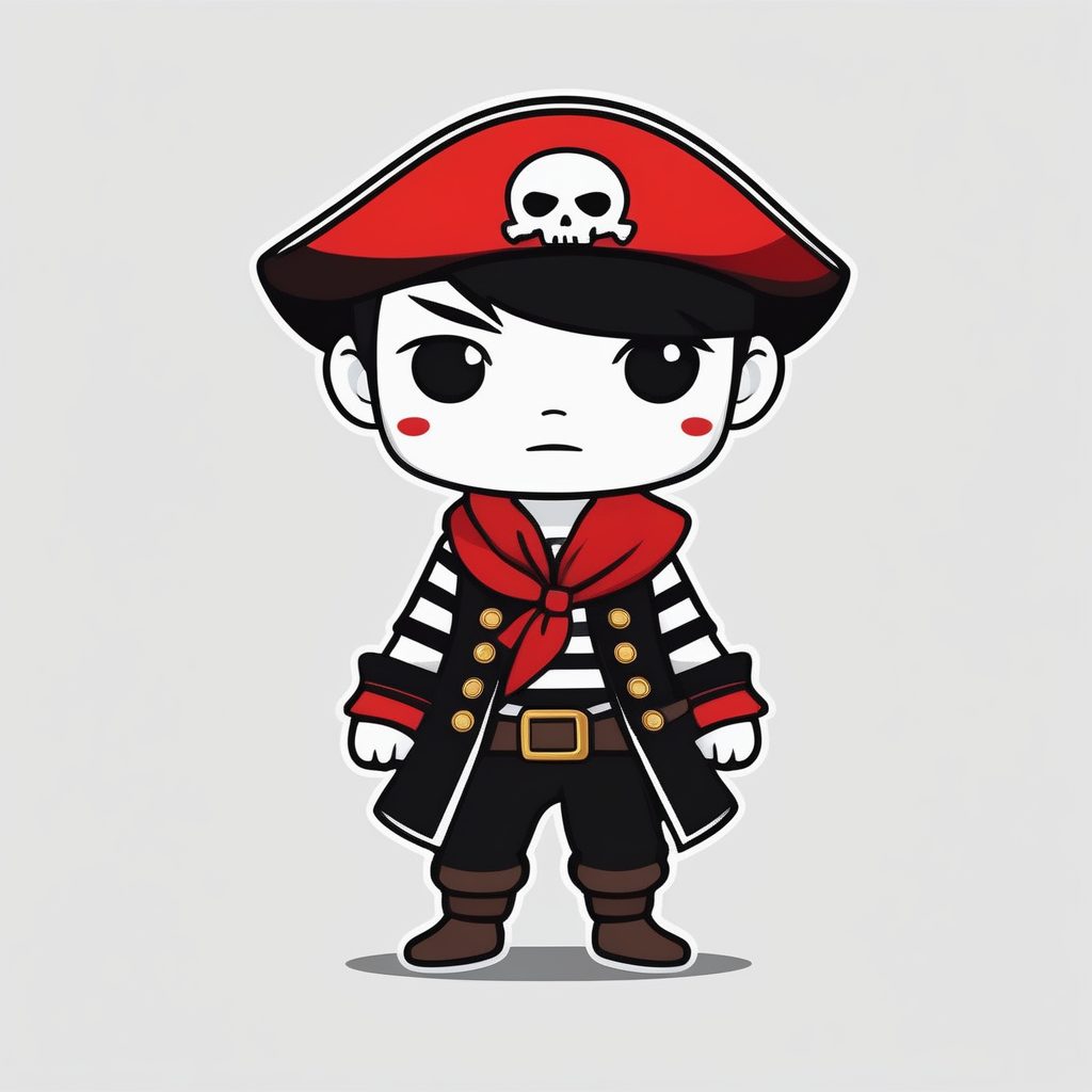 极简动漫Q版海盗船长：单色背景角色设计教程