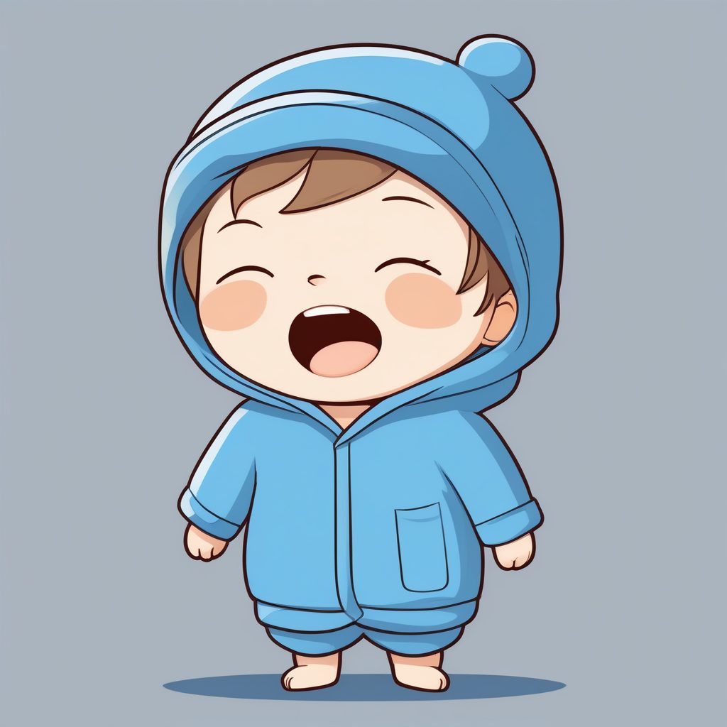 极简动漫Q版卡哇伊睡帽男孩