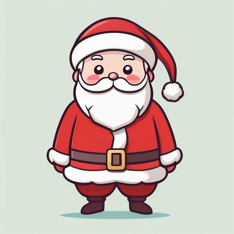 极简动漫Q版圣诞老人卡通全身像