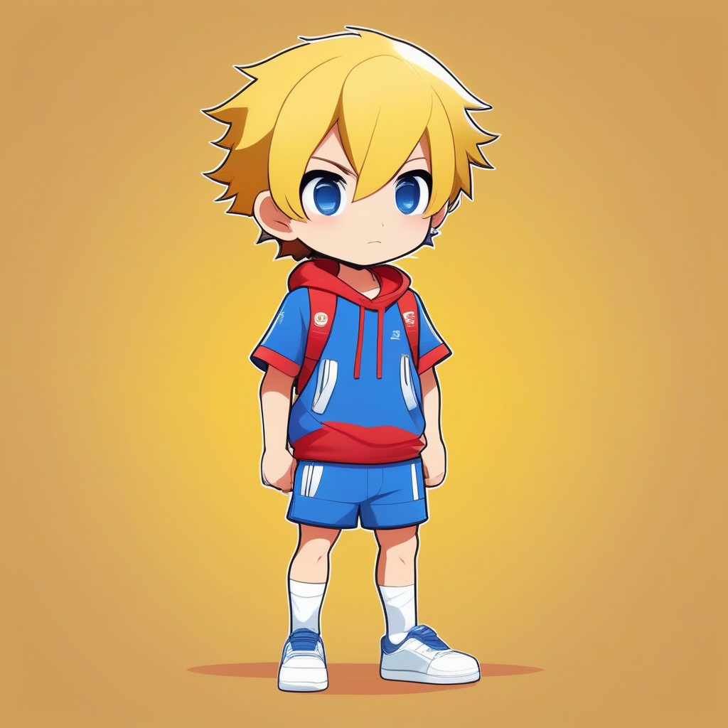 极简动漫Q版运动男孩